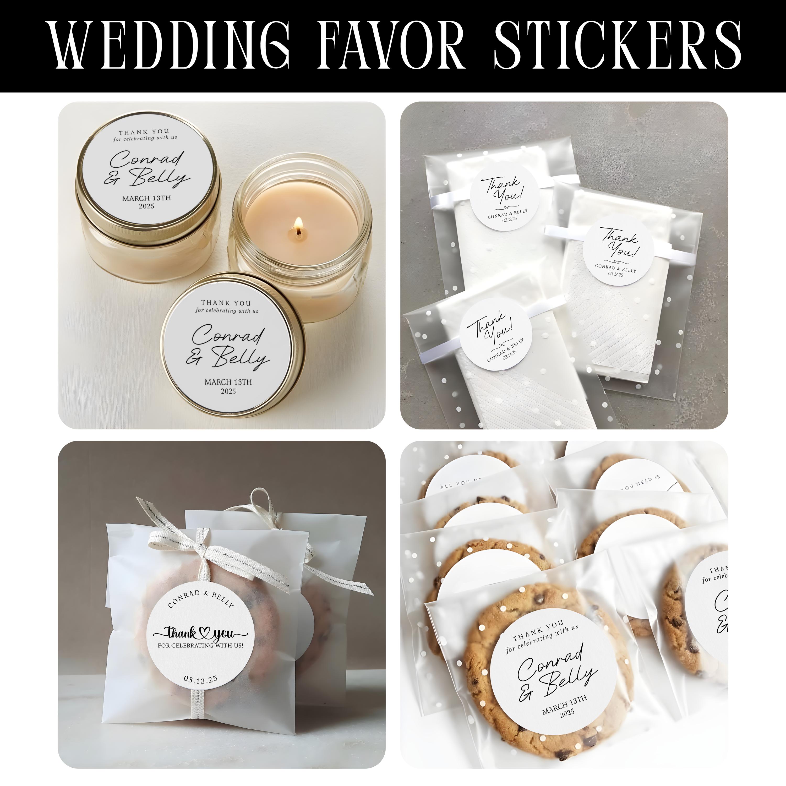 Gold Foil Wedding Thank You Stickers ~ Custom Labels for Favors & Guest ...