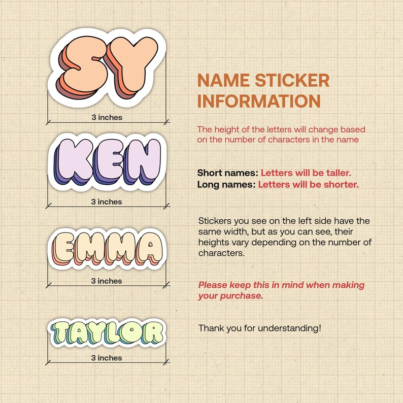 Personalized Colorful Name Sticker ~ Waterproof Vinyl Sticker for ...