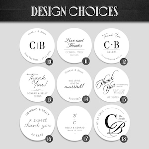 Stickers de remerciement de mariage en feuille d'or ~ Étiquettes personnalisées pour des cadeaux et des cadeaux d'invités image 4