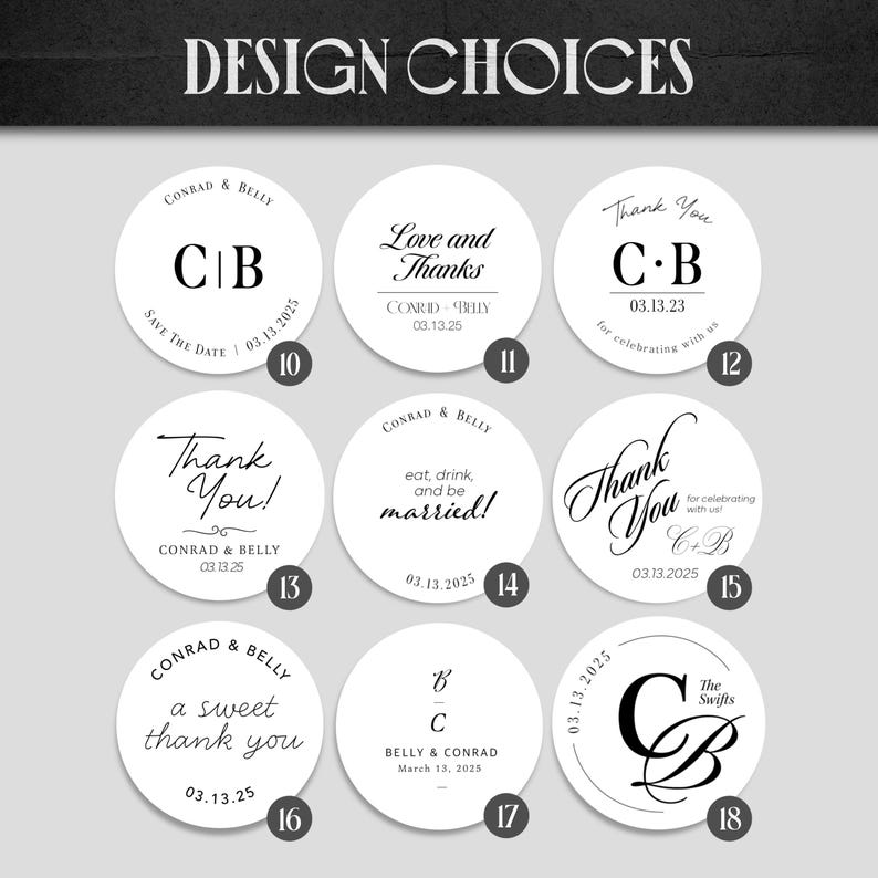 Stickers de remerciement de mariage en feuille d'or ~ Étiquettes personnalisées pour des cadeaux et des cadeaux d'invités image 4