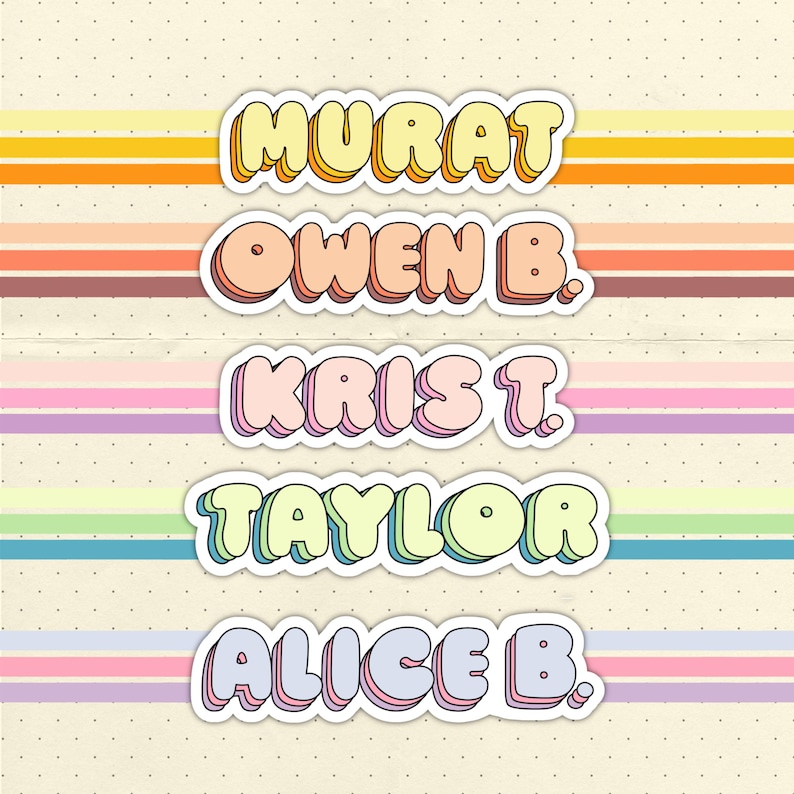 Name Sticker Design Copy Personalized Colorful Name Sticker ~ Waterproof Vinyl Sticker for ...