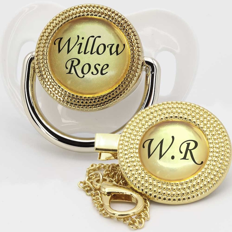 Gold Custom Pacifier With Personalized Baby's Name Gift Etsy