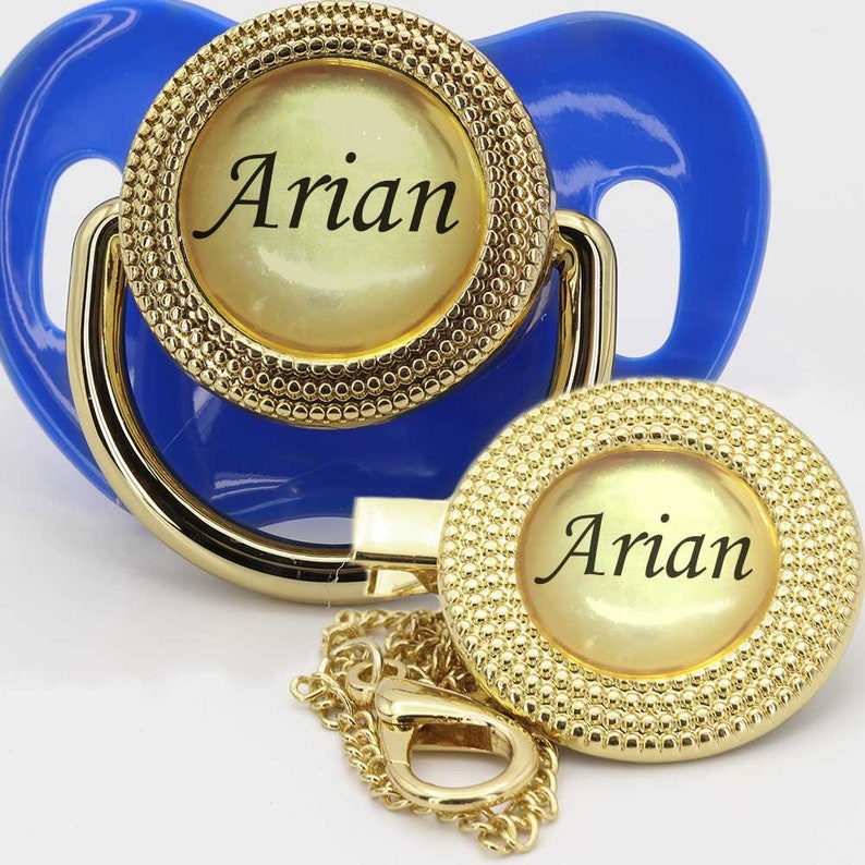 Gold Custom Pacifier With Personalized Baby's Name Gift Etsy