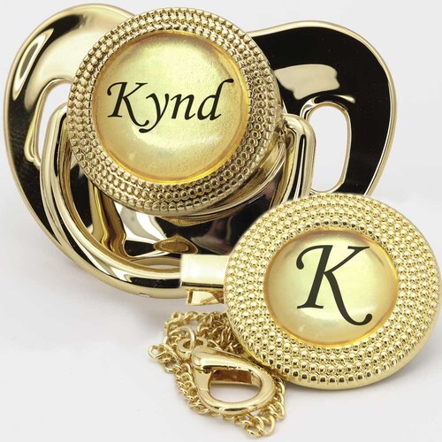 Metallic Rose Gold Custom Pacifier With Personalized Etsy
