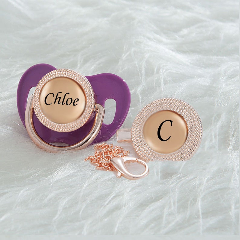 Rose Gold Custom Pacifier With Personalized Baby's Name Etsy