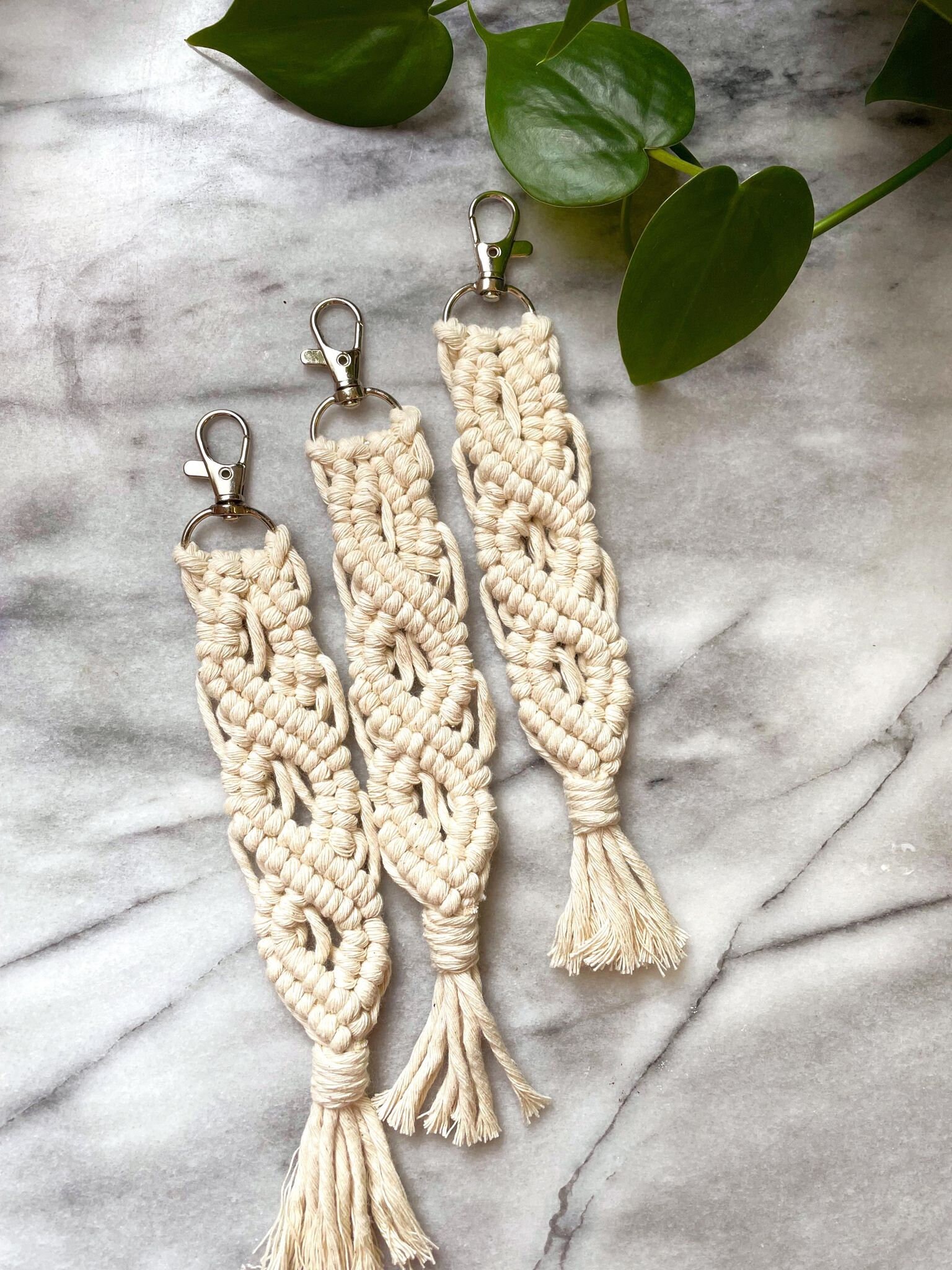 Macrame Keychain Boho Keychain Macrame Accessories Etsy