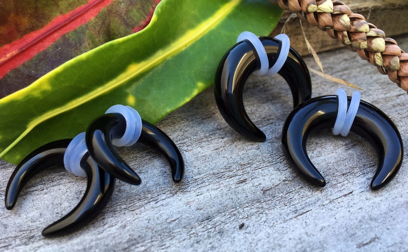 8mm 6mm Pair 0G 10mm 00G Onyx Claw Taper Plugs 2g