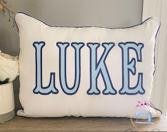 Monogram Nursery Pillow Sham with Piping - Personalized Baby Gift