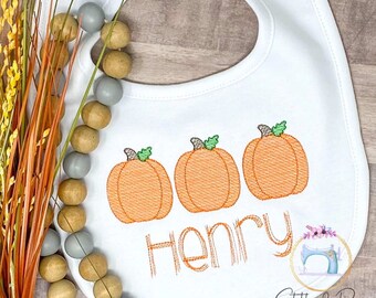 reversible 2-12 months Handmade Thanksgiving Bib with Candy Corn Applique