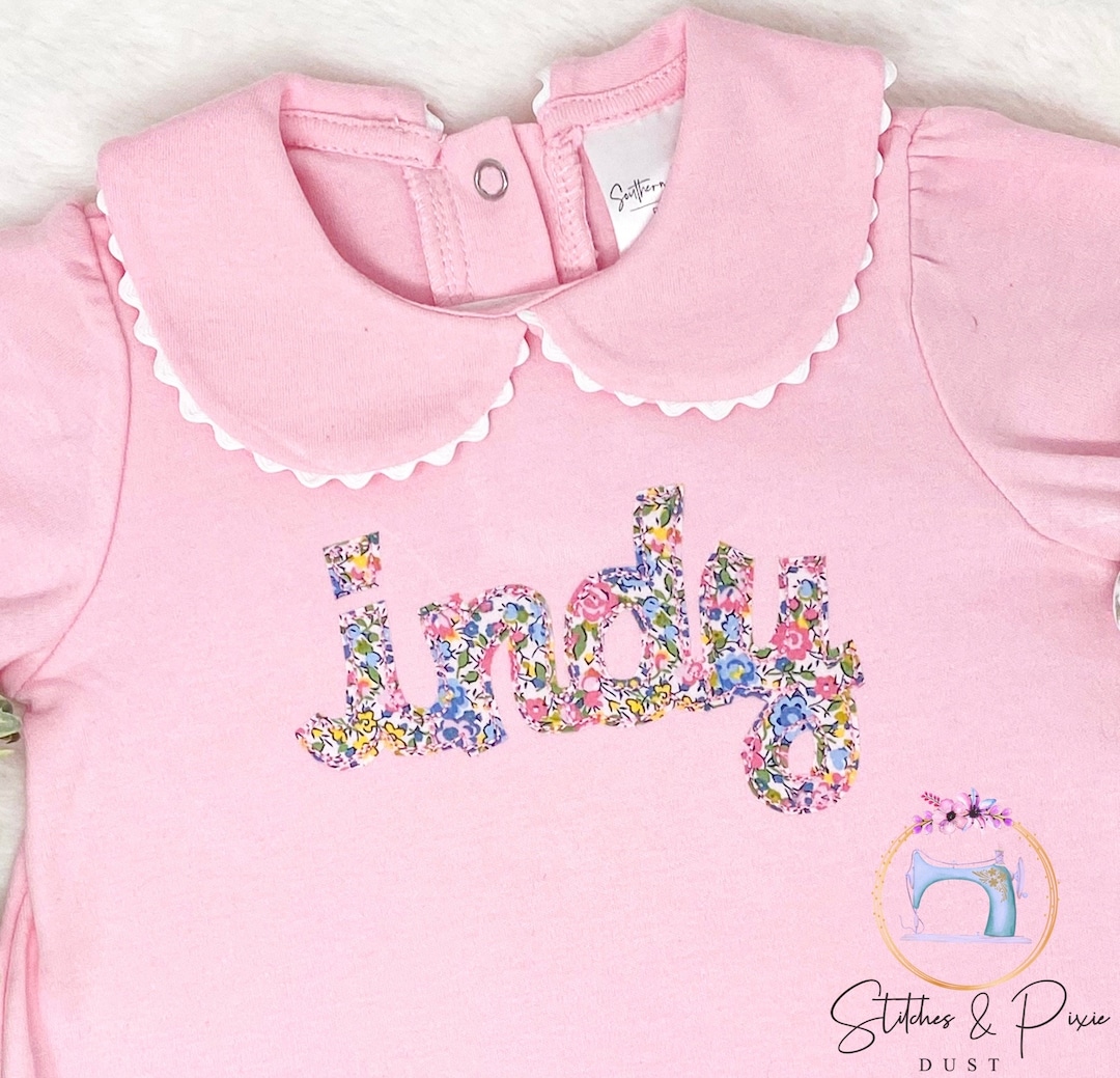 LuLu BeBe Baby Girls Green Holiday Floral Smocked Bubble - Ruffle Collar main image 1