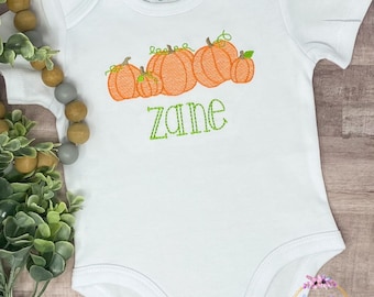 Boys Thanksgiving Shirt Pumpkins/Thanksgiving Outfit/Pumpkin Patch Shirt/Personalized Shirt/Embroidered Shirt/First Thanksgiving