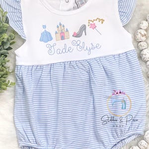 Girls Princess Toddler Angel Sleeve Bubble Romper/Girls Dress/Vacation Princess Dress or Sunsuit Bubble Romper/Castle Shirt