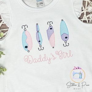 Daddy’s Girl Fishing Lures Bubble/Personalized Bubble/Monogram Bubble/Father’s Day Monogram/Toddler Monogram Shirt/Summer Bubble