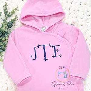 Monogrammed Fleece Toddler Jacket/Velcro Jacket/Pink, Light Blue, Red Fleece Jacket/Fall Jacket/Embroidered Jacket Personalized/Gift