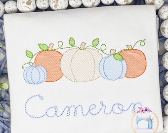 Boys Thanksgiving Shirt Pumpkins on Vine/Thanksgiving Outfit/Pumpkin Patch Shirt/Personalized Shirt/Embroidered Shirt/First Thanksgiving