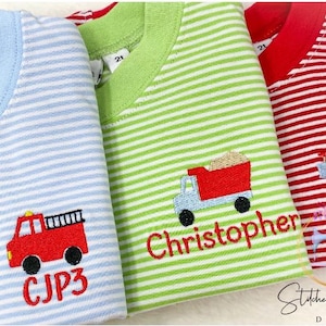 LONG Sleeves Boys Mini and Monogram Shirt/Monogram Shirt/Personalized/Mini Animal, Car, Sports Shirt/Youth Pullover/Embroidered Shirt
