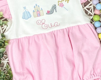 Girls Princess Toddler Angel Sleeve Bubble Romper/Girls Dress/Vacation Princess Dress or Sunsuit Bubble Romper/Castle Shirt