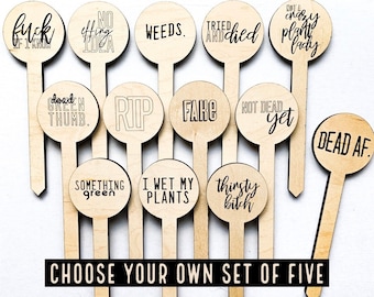 Funny Plant Markers, Inappropriate Garden Stakes, Plant Pun Sign, Indoor House Plant, Outdoor Plant Tags, Silly Gift, Housewarming Gift