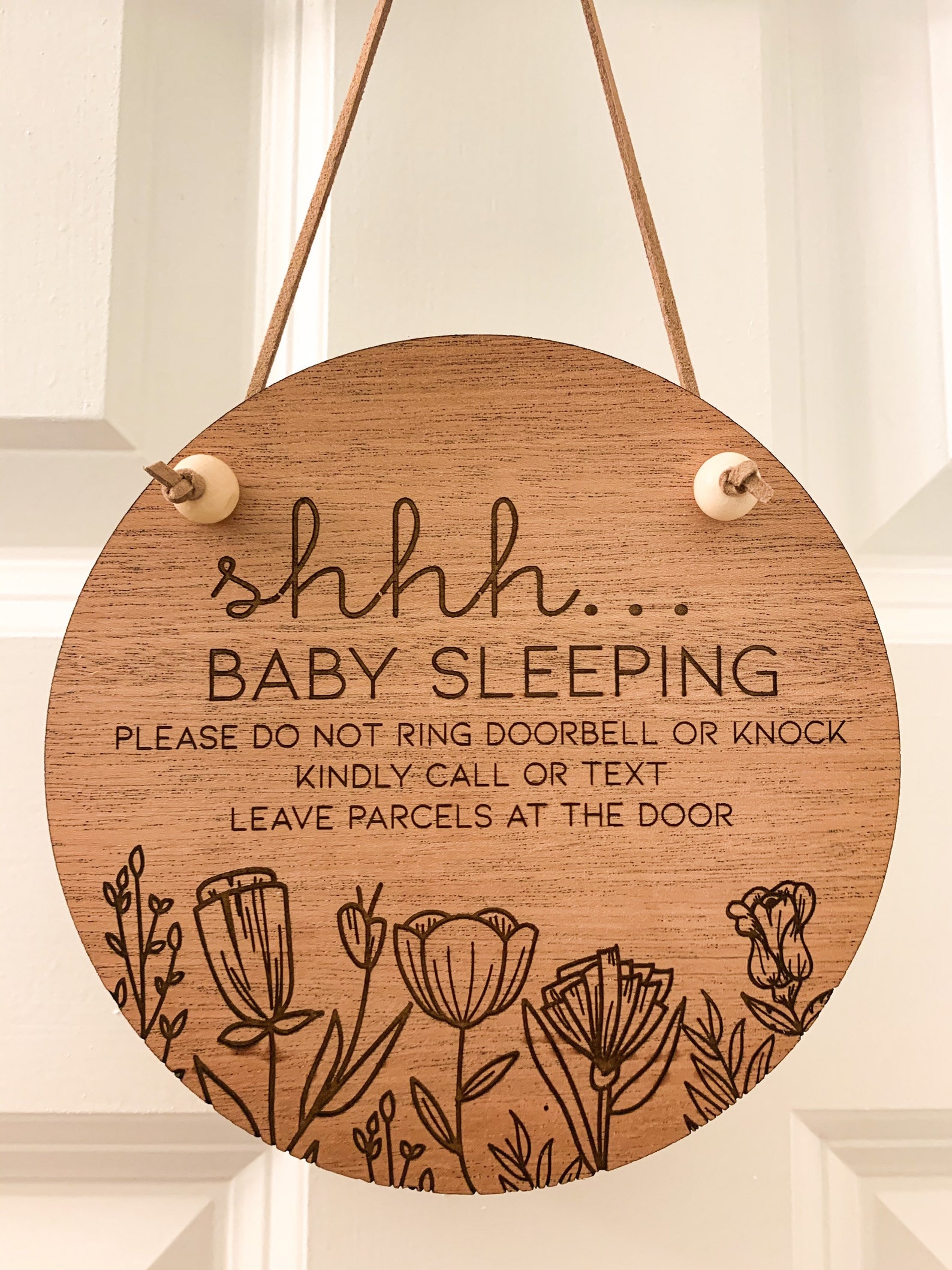 Baby Sleeping Sign Front Door Do Not Knock Sign Leave - Etsy