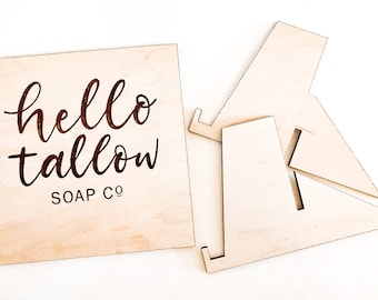 Custom Logo Sign, Create Design Your Own Wooden Sign, Personalized Custom Text Wooden Engraved Sign, Sign with Stand, Tabletop Sign
