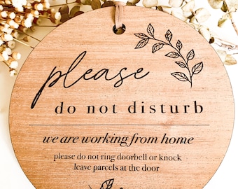 Please Do Not Disturb Door Hanger Sign, Work From Home Sign, Do Not Ring Bell or Knock, Home Office Door, Virtual Learning, Teaching