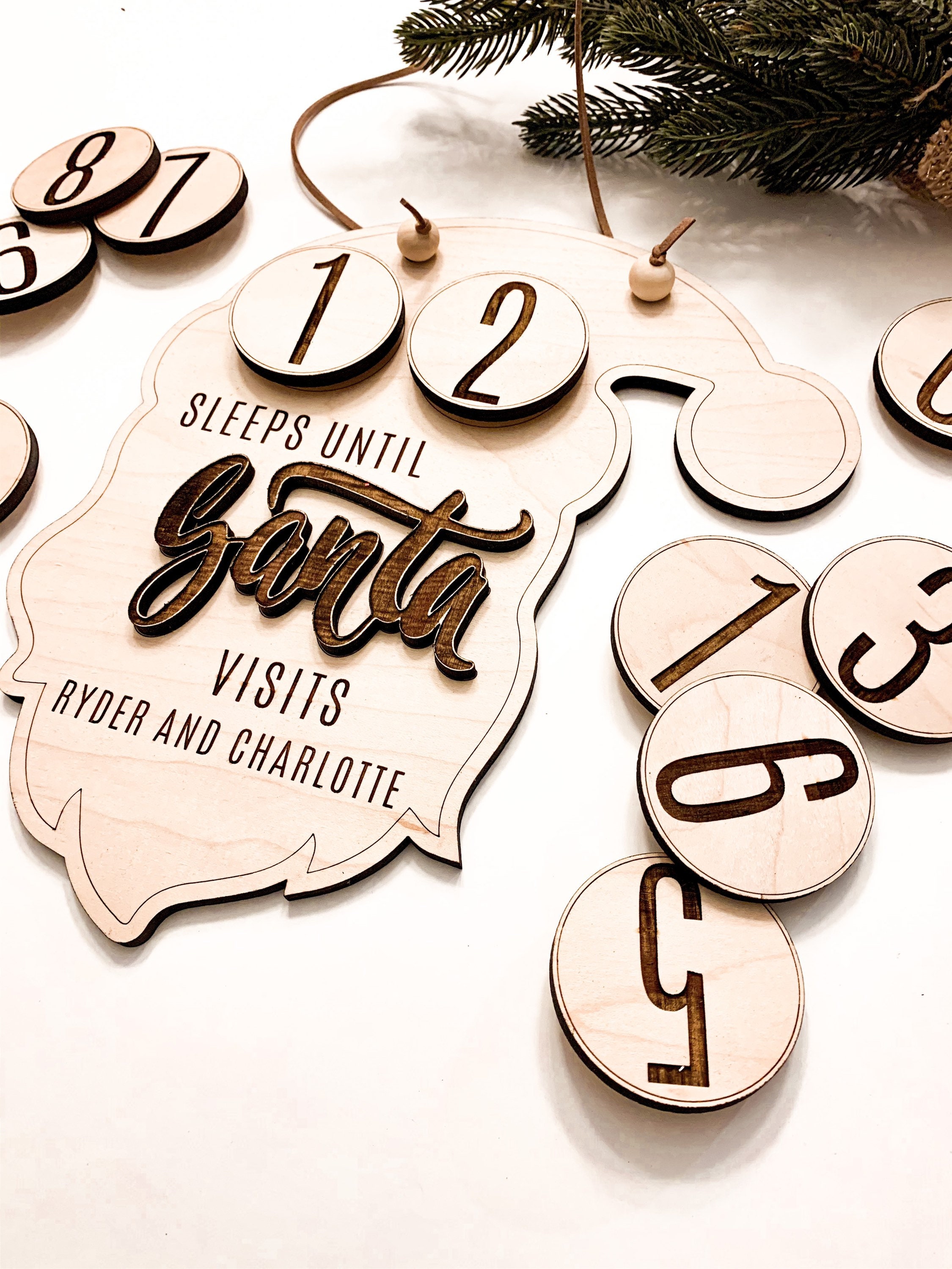 Christmas Countdown, Advent Calendar, Personalized Sleep Until Santa ...