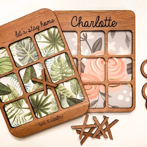 Personalized Wooden Tic Tac Toe, Custom Board Game, Family Game Night, Housewarming Gift, Wedding Gift, Children’s Birthday Gift