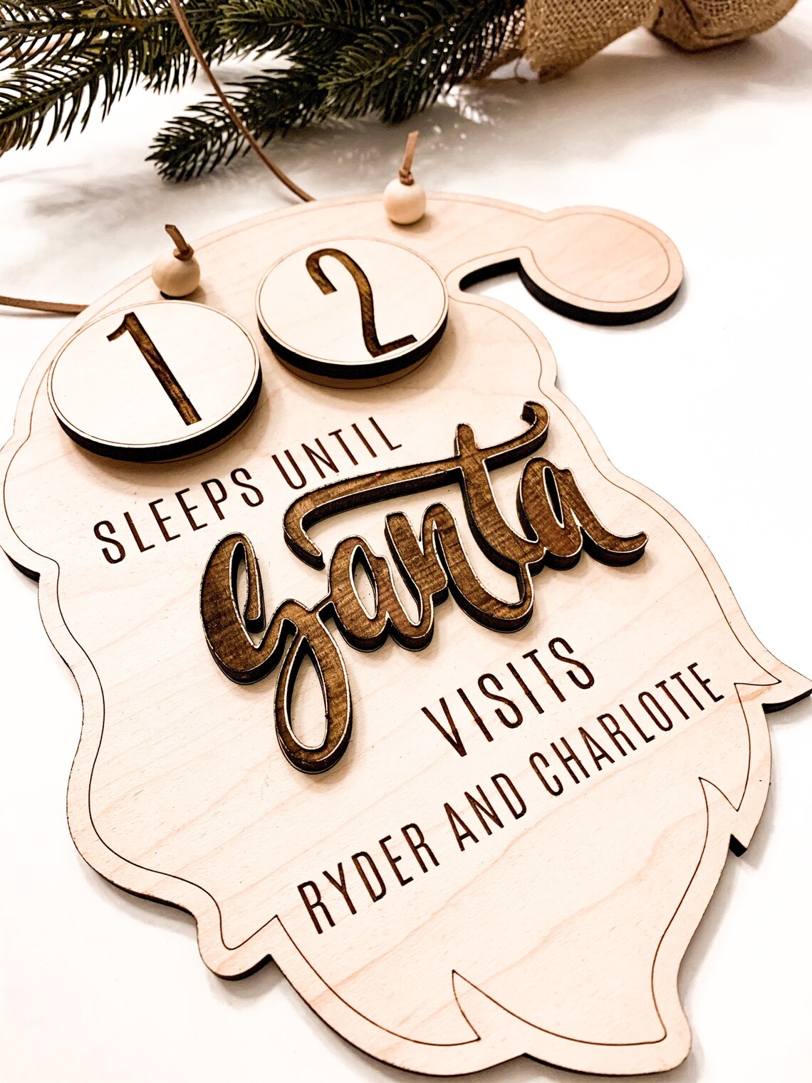 Christmas Countdown, Advent Calendar, Personalized Sleep Until Santa ...