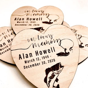 In Memory Of Funeral Tokens, Funeral Giveaways, Memorial Service, Celebration of Life Favors, Christian Gift, Custom Heart Shaped Wood