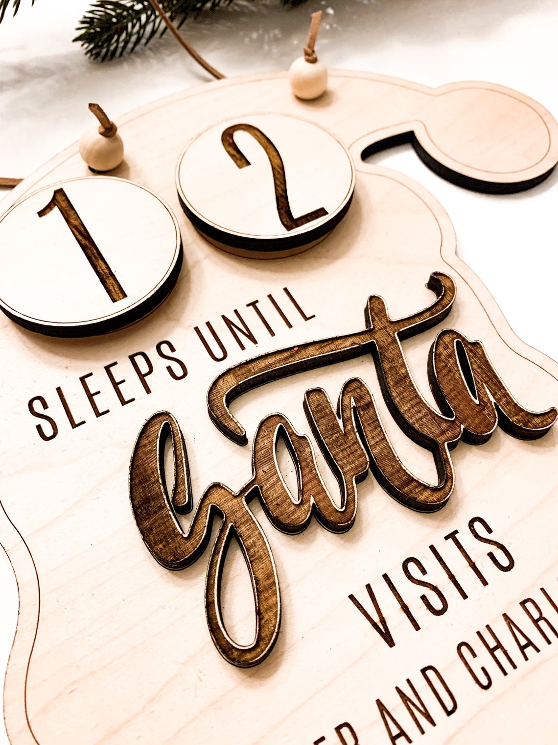 Christmas Countdown, Advent Calendar, Personalized Sleep Until Santa ...