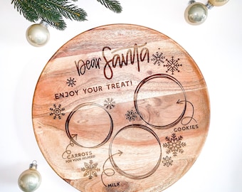 Personalized Dear Santa Wooden Plate, Santa Cookie Tray, Christmas Eve Tradition, Milk and Cookies for Santa, Christmas 2022, Santa Board