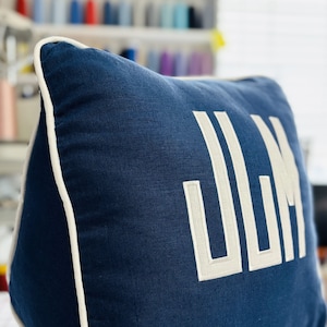 Personalized Linen Wedge Pillow