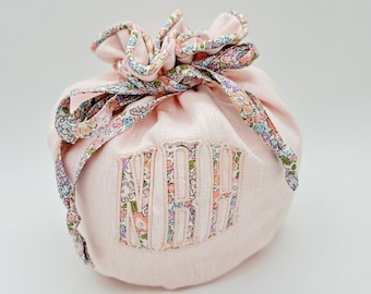 Liberty/ Linen Fabric Drawstring Cosmetic Bag – Personalized  Makeup Pouch