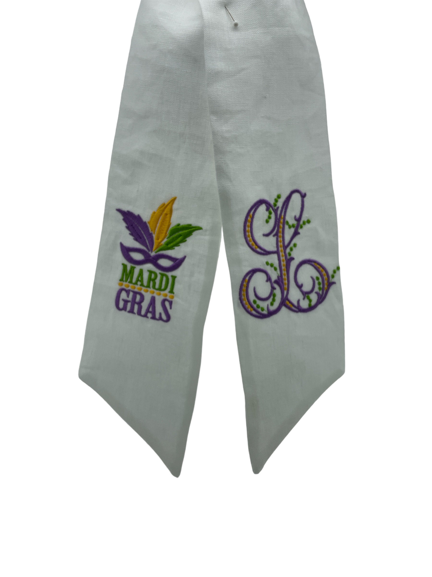 mardi gras chair sash