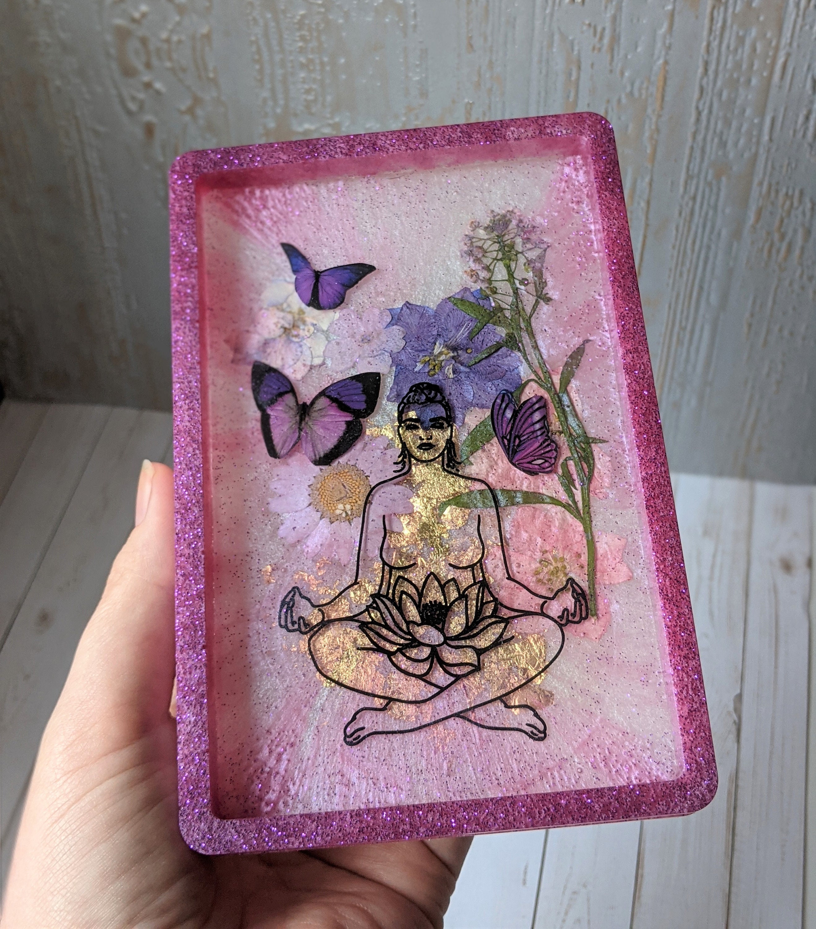 Pink Purple Tray/woman Resin Tray/resin Tray/butterfly Resin Etsy
