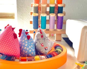 Nadelkissen Huhn: Handmade Nähzubehör Henne Nähgeschenk Quilting Accessoire Quilter Huhn Liebhaber Bauernhof Nadelkissen