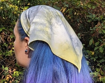 Pastel tie dye bamboo silk head scarf, handmade bandana, boho style hippie clothes