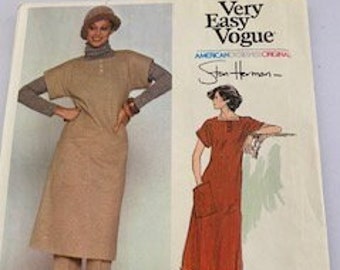 Patrón de diseñador Vogue 1354 para vestido, túnica, pantalones y blusa para señoras; sin cortar