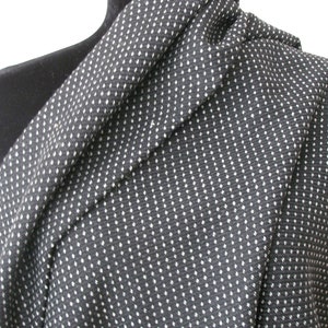 Black and Off-White Wool Coat and Suiting Fabric from Italy; Sold by the Half Yard