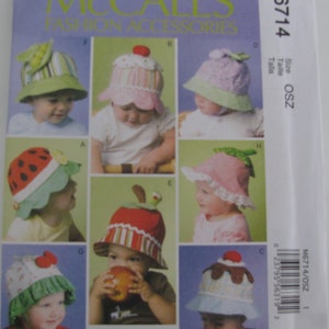 Cappelli per neonati e bambini piccoli McCall's Fashion Accessories M6714; Non tagliato