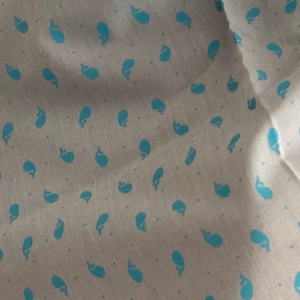 Whale of a Cotton Fabric in Oxford Blue