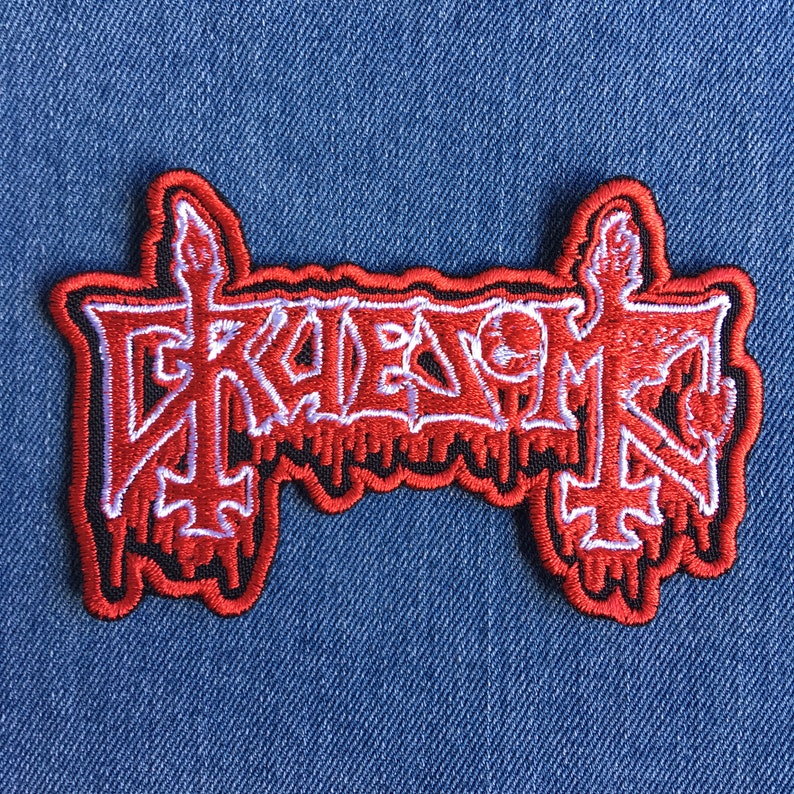 GRUESOME embroidered patch Skeletal Remains Exhumed Malevolent Creation Jungle Rot Cancer Autopsy Monstrosity Pestilence Asphyx Sinister