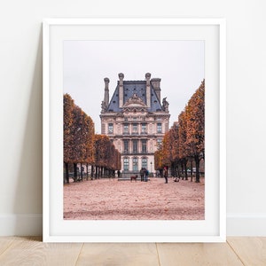Autumn Louvre Photo Print, Paris Fall Photography Print, Fall Foliage Photography, Paris Wall Decor, Gallery Wall Art, Paris Photo Print
