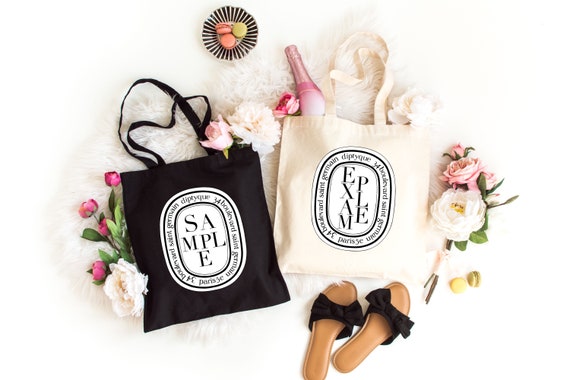 Personalized Diptyque-inspired Tote Bag, Custom Diptyque Logo