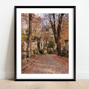 Paris Fall Photography Print, Pere-Lachaise Cemetery, Autumn Paris Photography, Fall Foliage Photo, Paris Wall Decor, Paris Photo Prints