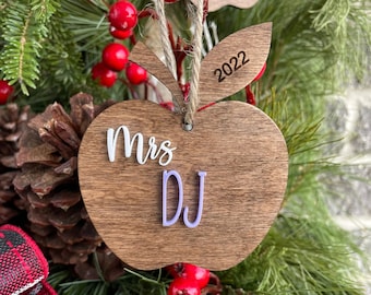 Teacher Christmas Ornament | Apple | School | Personalized Ornament