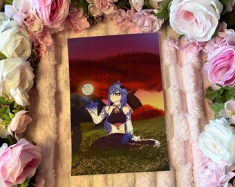 Ganyu Idle and Kitty Cats print
