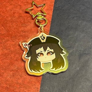 Hu Tao double sided keychain
