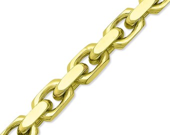 Solid 14k Yellow Gold Heavy Anchor H-Link Chain Italian Necklace
