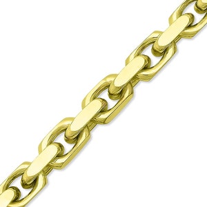 Solid 14k Yellow Gold Heavy Anchor H-Link Chain Italian Necklace